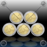 5 x 2 EVRO NEMČIJA "A,D,F,G,J" 2015 "30. obletnica EU zastave" UNC